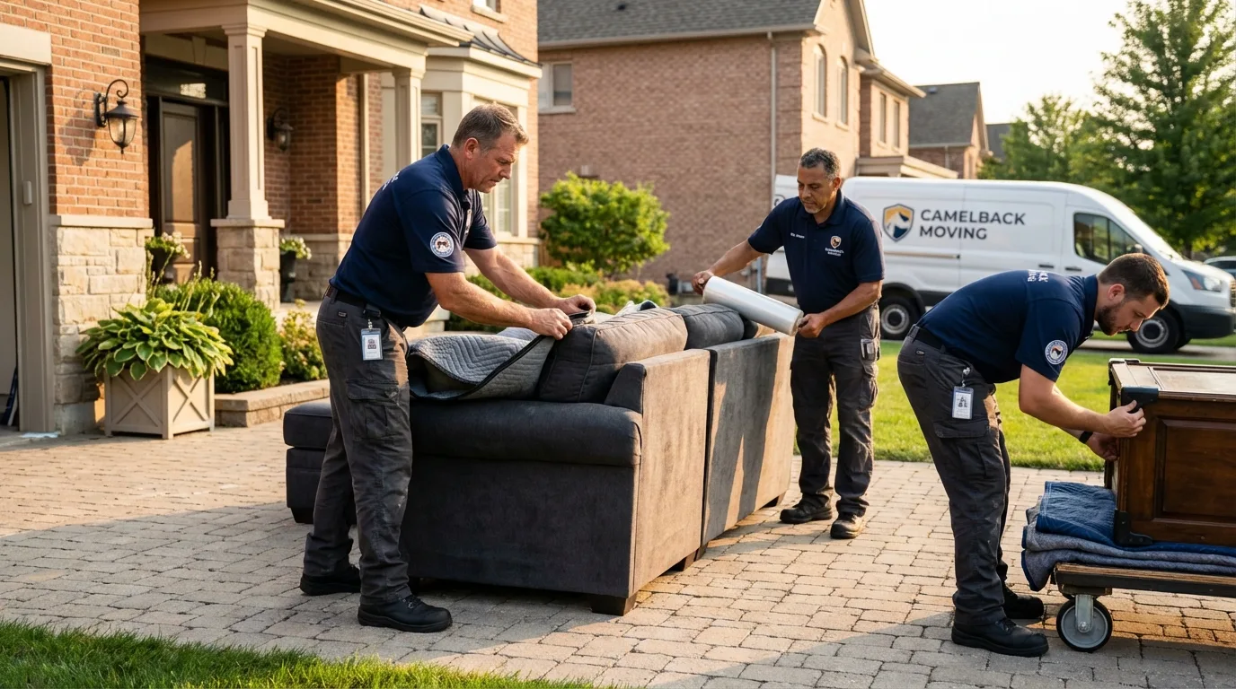 Large estate moving crew wrapping furniture in Byron, CA